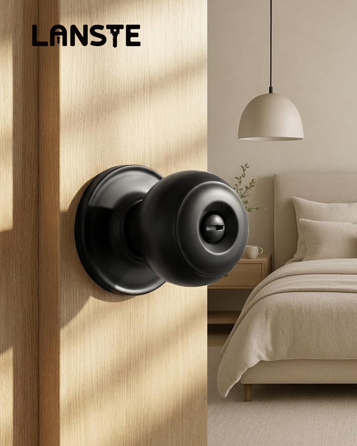 10-Pack Black Privacy Door Knobs for Interior Rooms — view 2