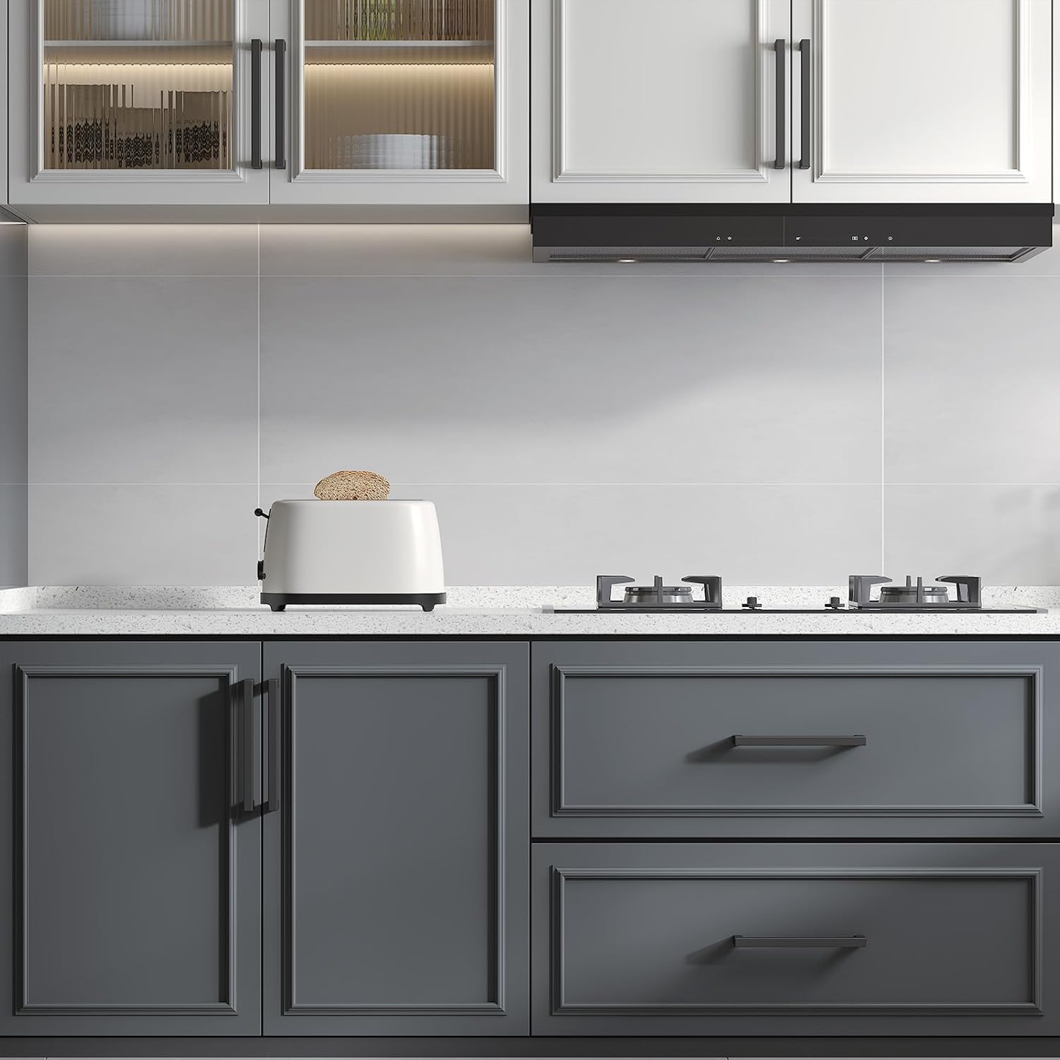22-Pack Matte Black Cabinet Pulls, 5-inch Stainless Steel — view 2