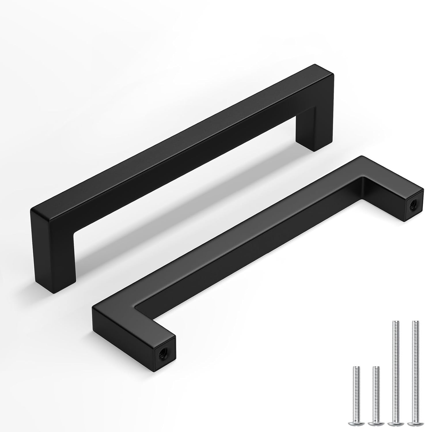 30-Pack Black Square Bar Cabinet Handles, Stainless Steel, 5-1/16 inch