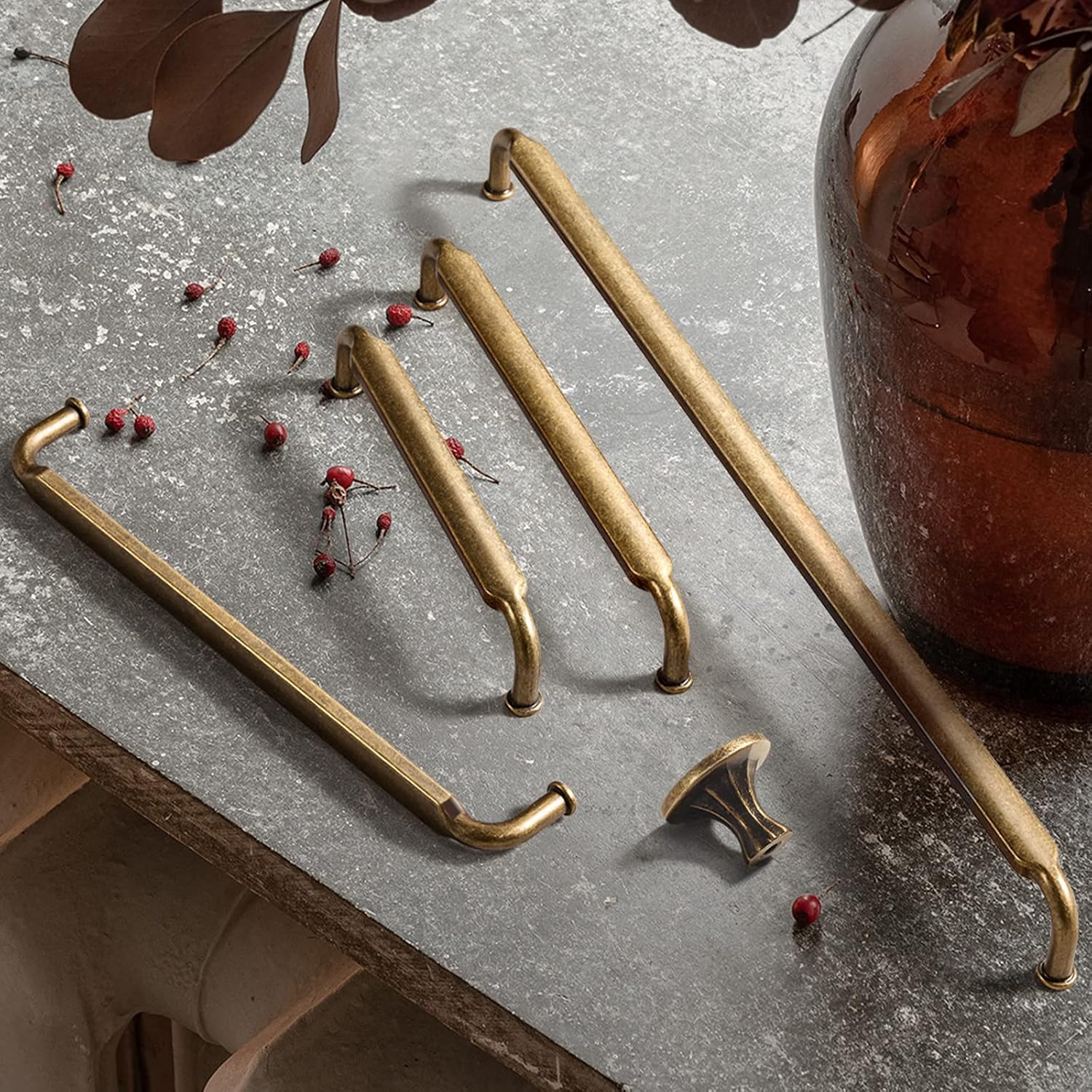 6-Pack 5-inch Center Antique Brass Zinc Alloy Cabinet Pulls — view 2