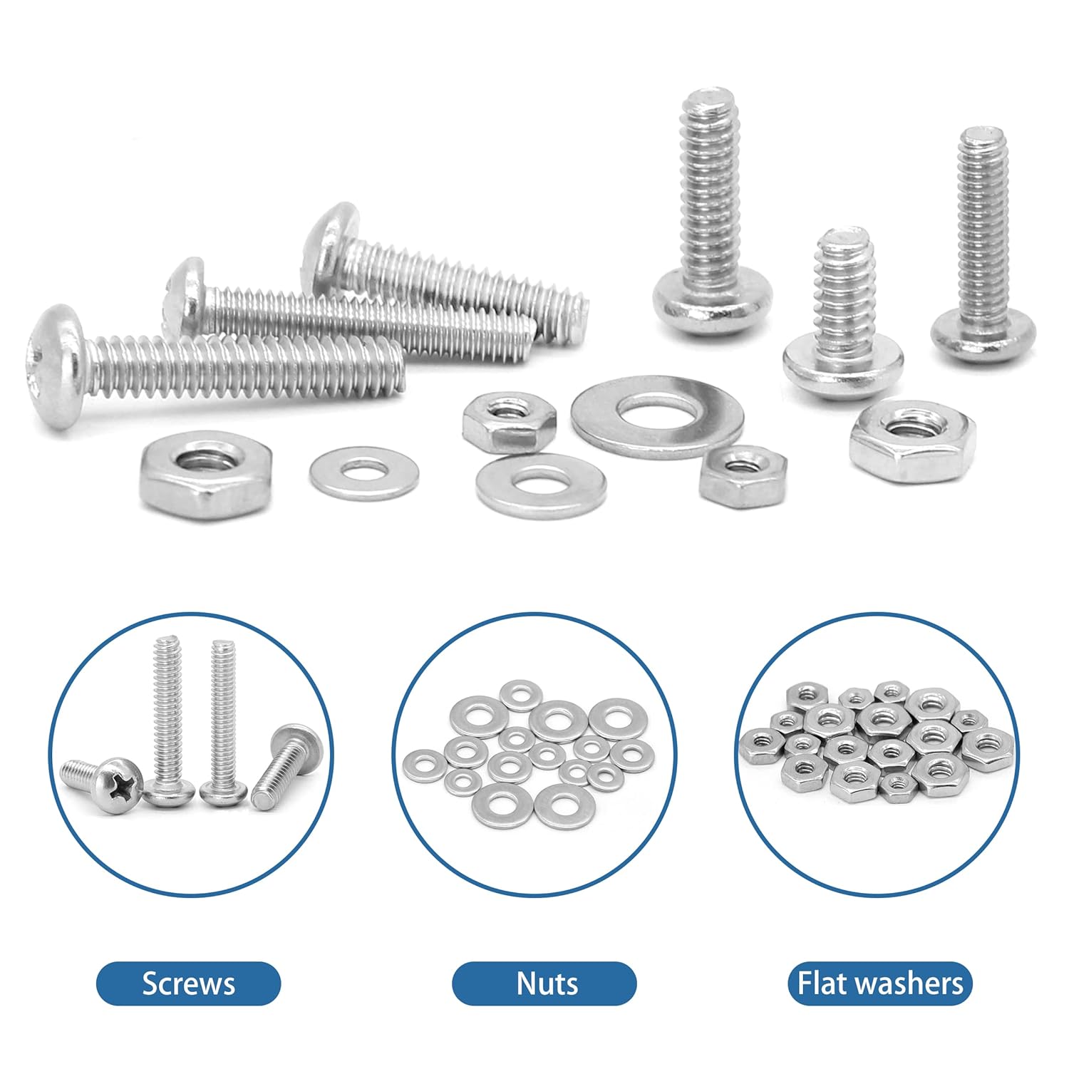700-Piece Stainless Steel Screw, Nut, Washer Assortment Kit — view 2