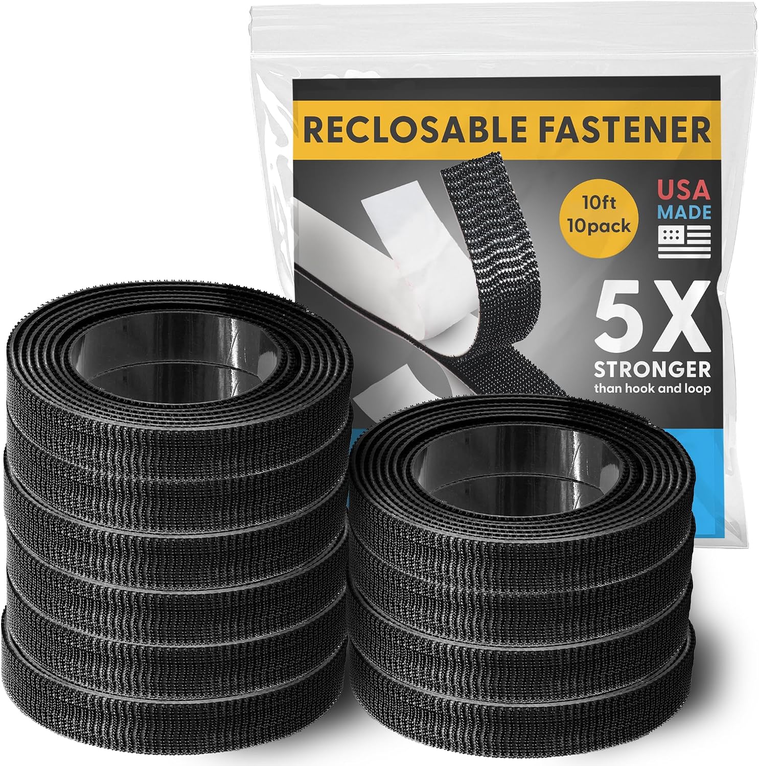Black Adhesive Mounting Tape, 10 ft, 10 Rolls