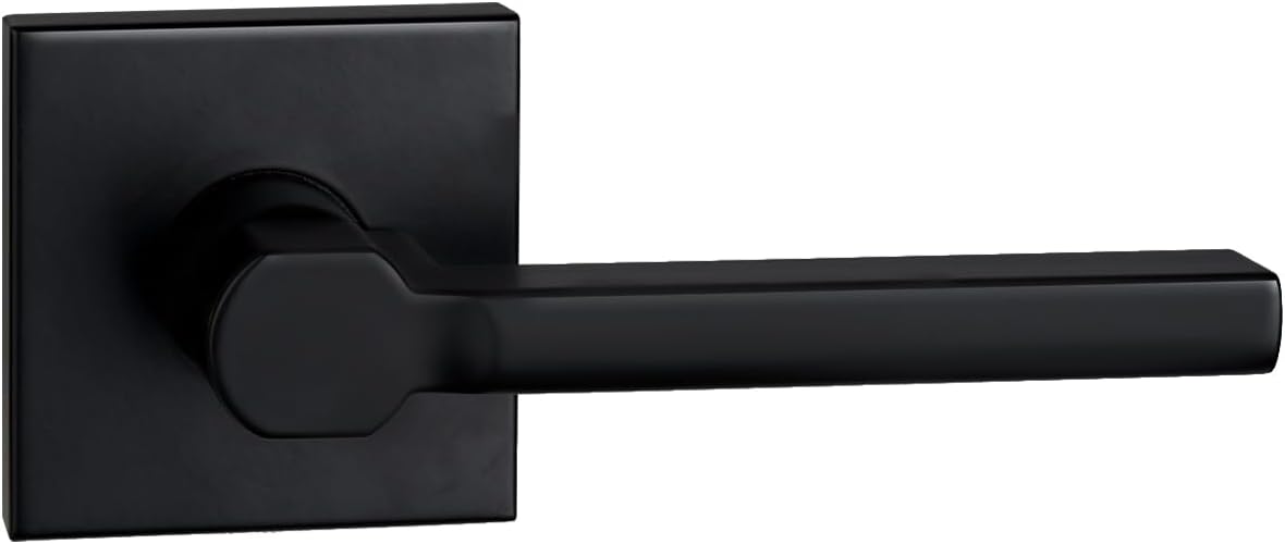 Black Dummy Door Lever, Square Rosette, Single Sided
