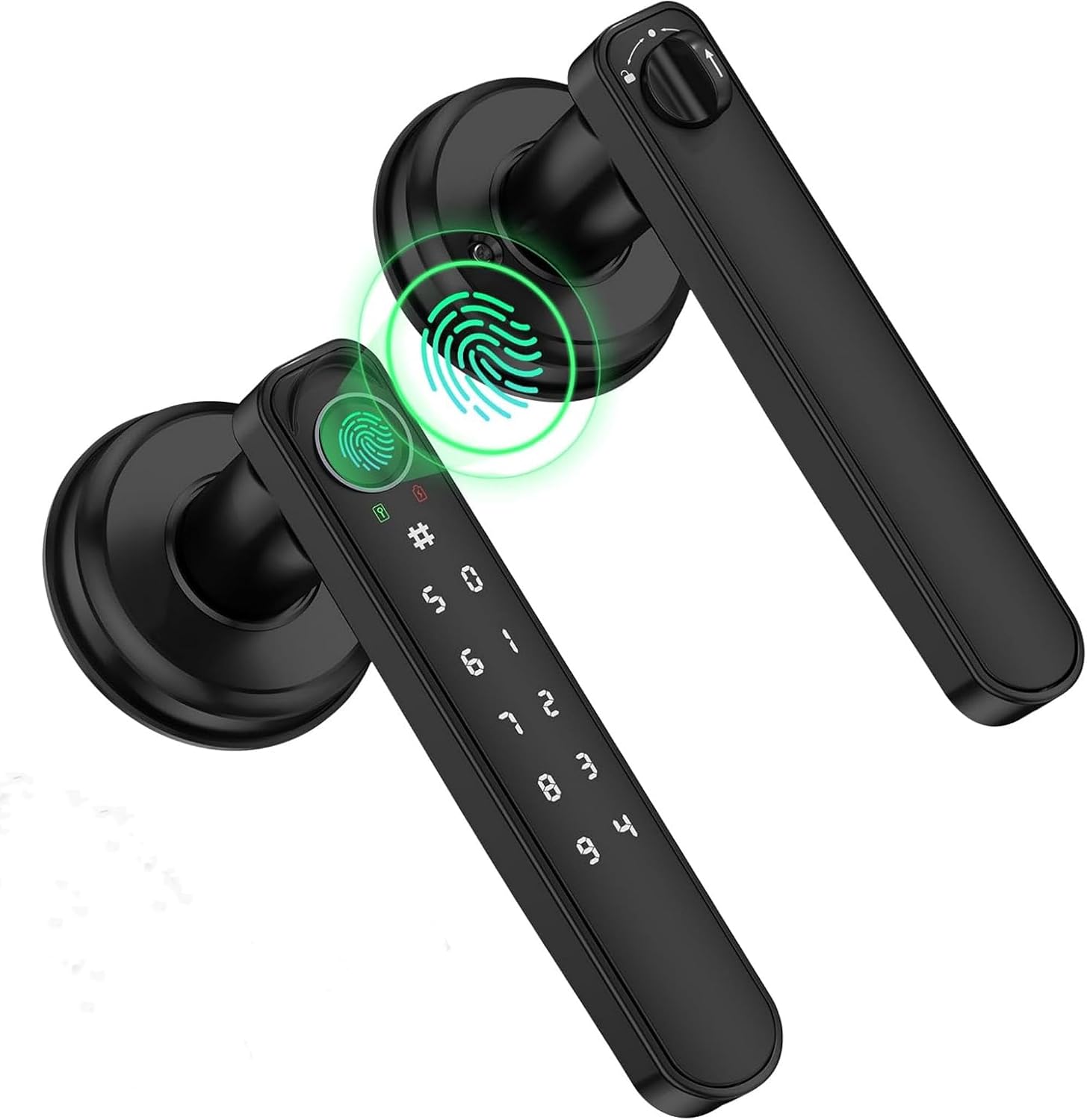 Black Fingerprint Door Lever, Keyless Entry with App Control