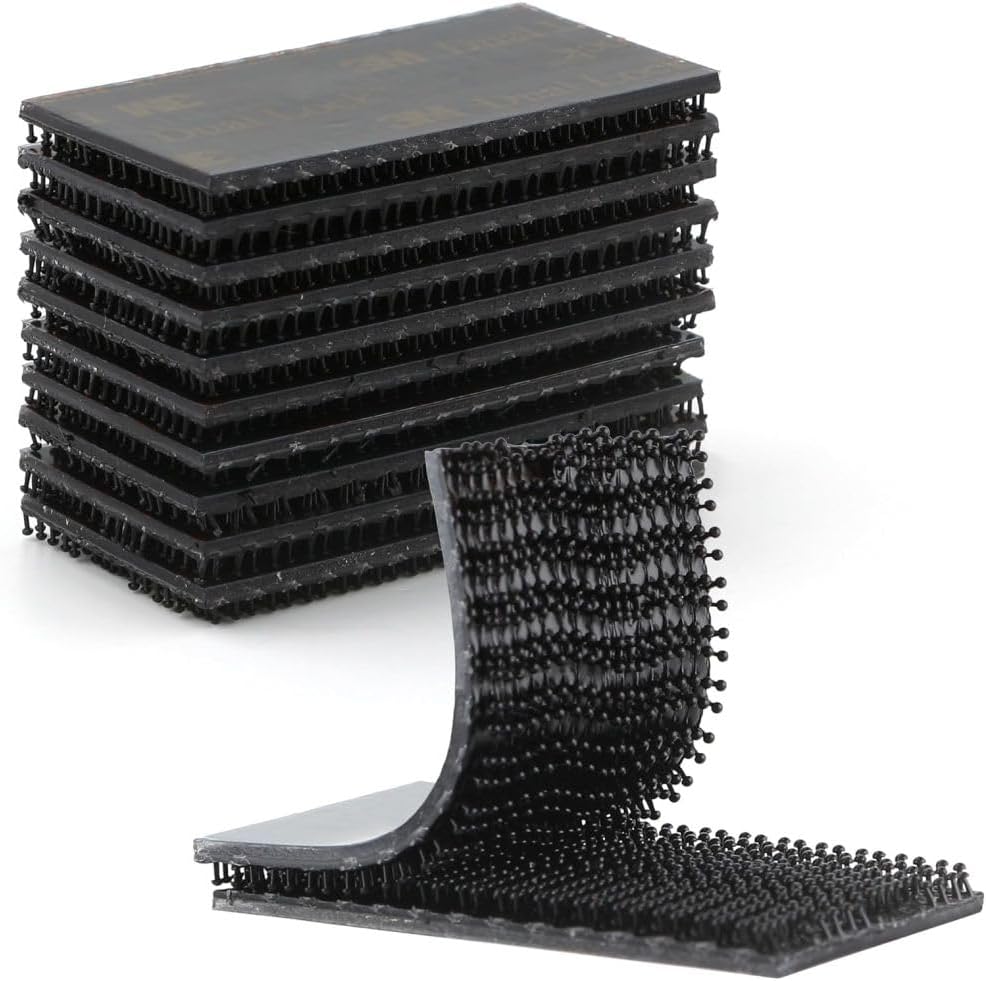 Black Reclosable Fastener Strips, Adhesive Backed, 10 Pairs