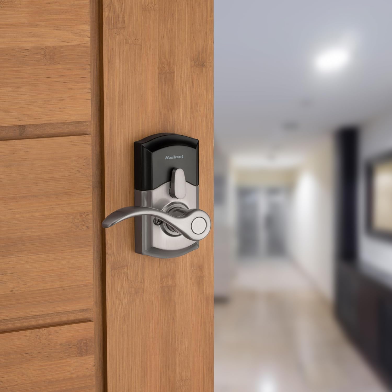 Electronic Lever Lock with Keypad, Satin Nickel Finish — view 2