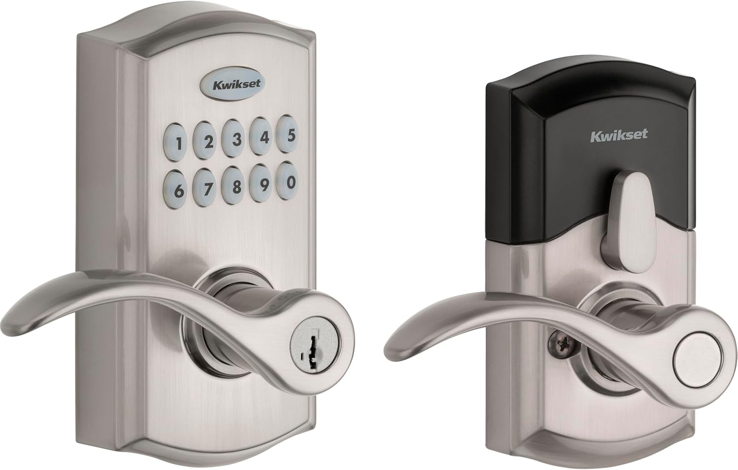 Electronic Lever Lock with Keypad, Satin Nickel Finish