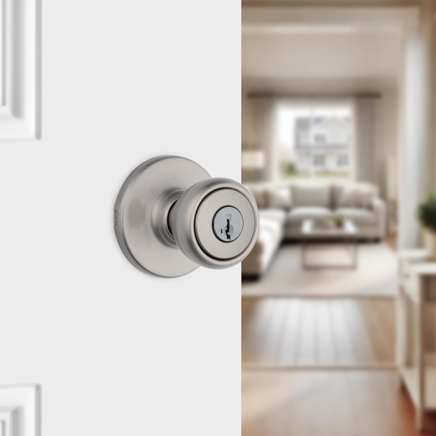 Entry Door Knob Set, Satin Nickel, Keyed Exterior and Interior — view 3