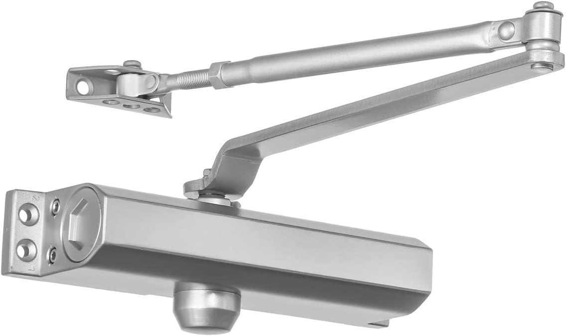 Hydraulic Door Closer, Sprayed Aluminium, Adjustable Spring