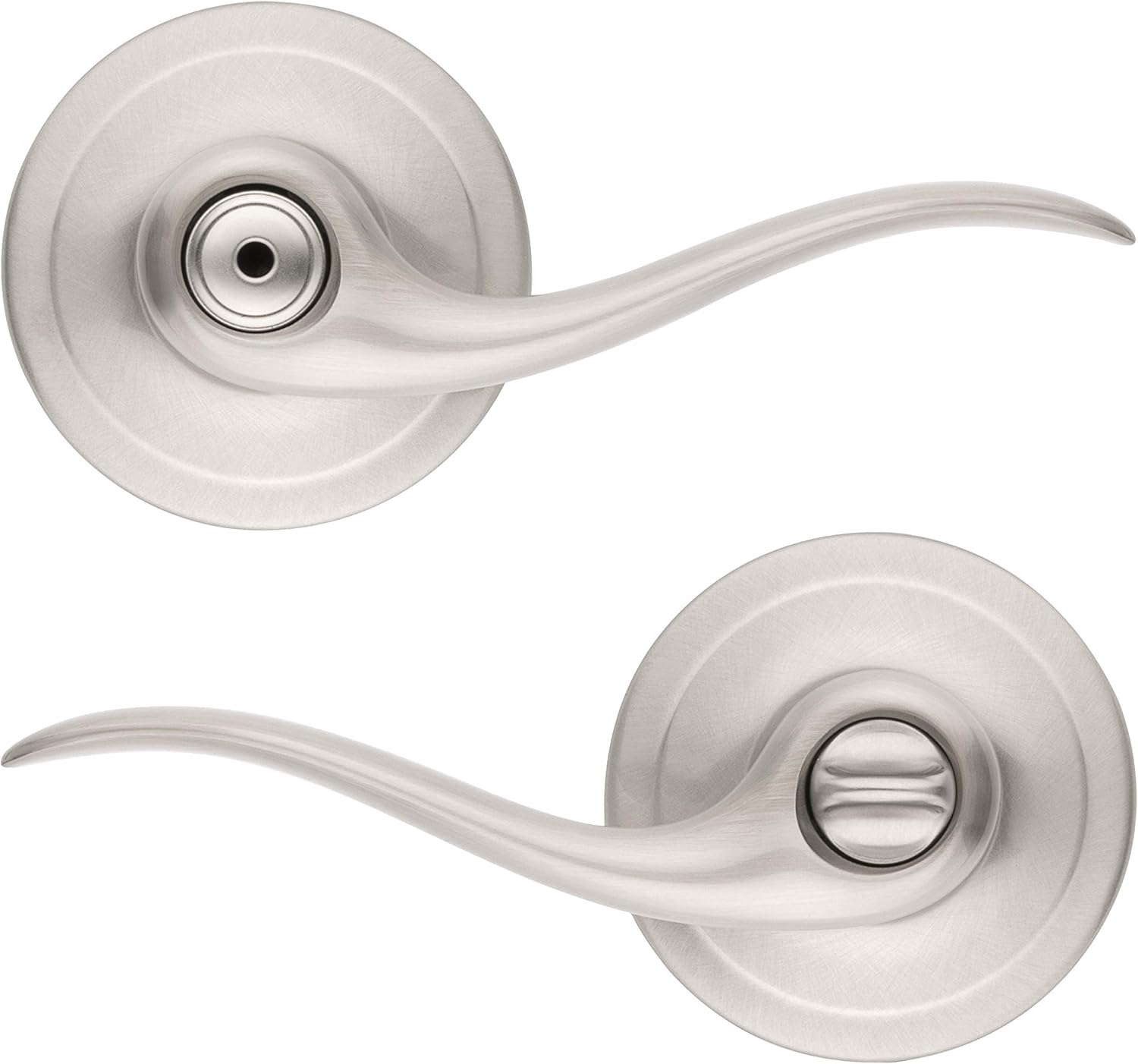 Interior Privacy Door Lever, Satin Nickel Finish, Turn Lock