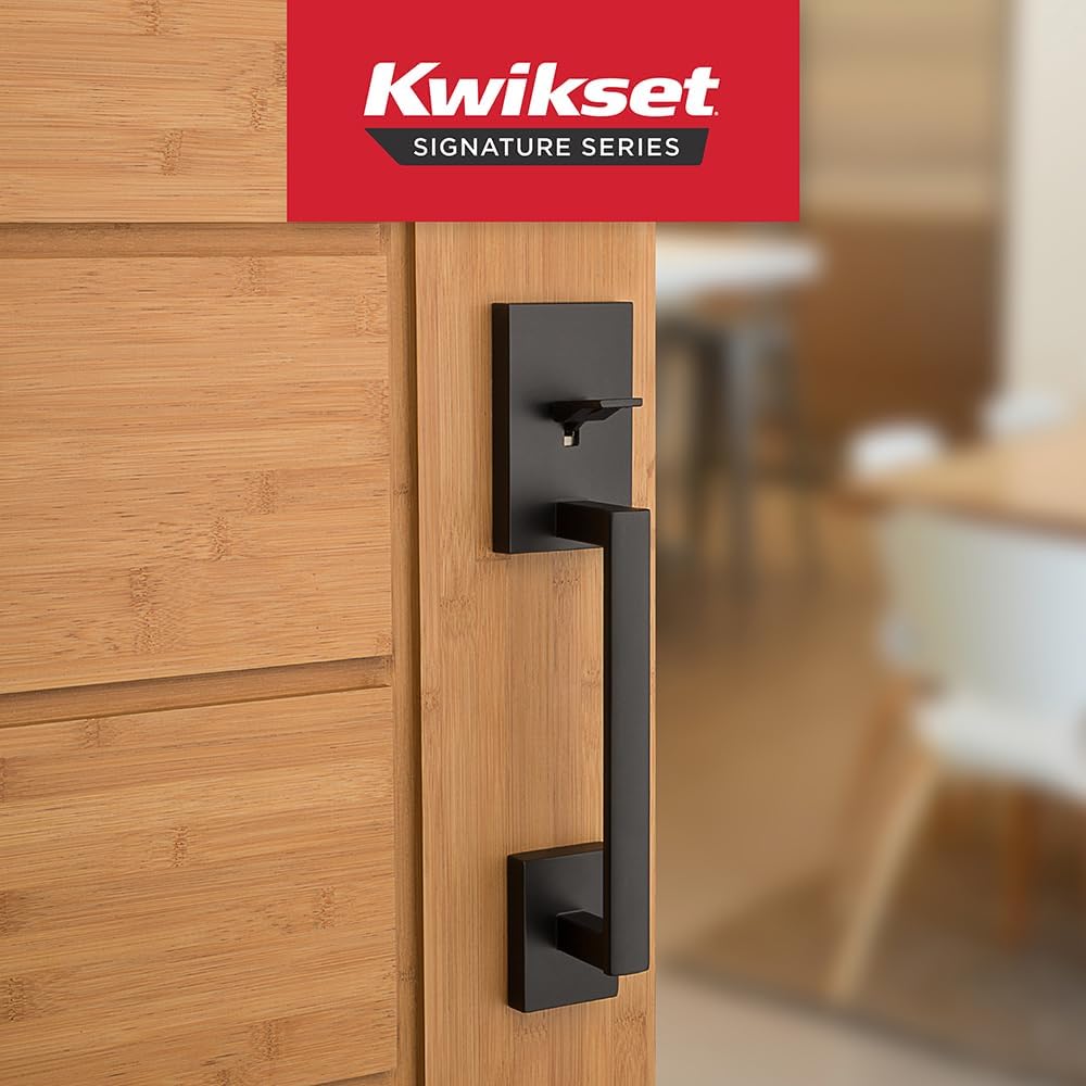 Matte Black Exterior Front Door Handleset with Reversible Lever — view 3