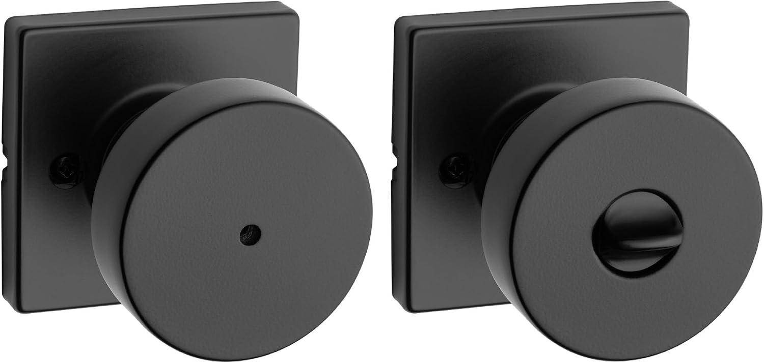 Matte Black Interior Privacy Door Knob Set for Rooms