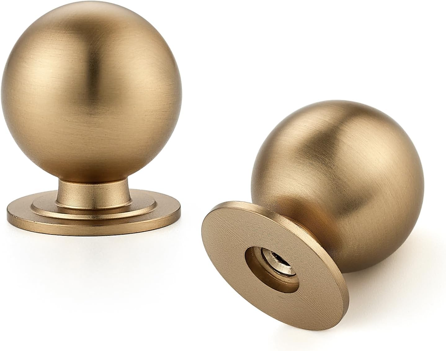 Round Champagne Bronze Cabinet Knobs, 0.95 Inch Diameter, 12 Pieces