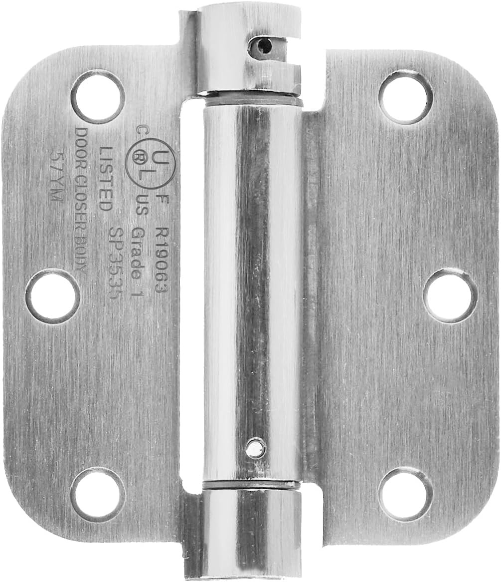 Self-Closing Door Hinge, Satin Nickel, 3.5 Inch, Single Piece