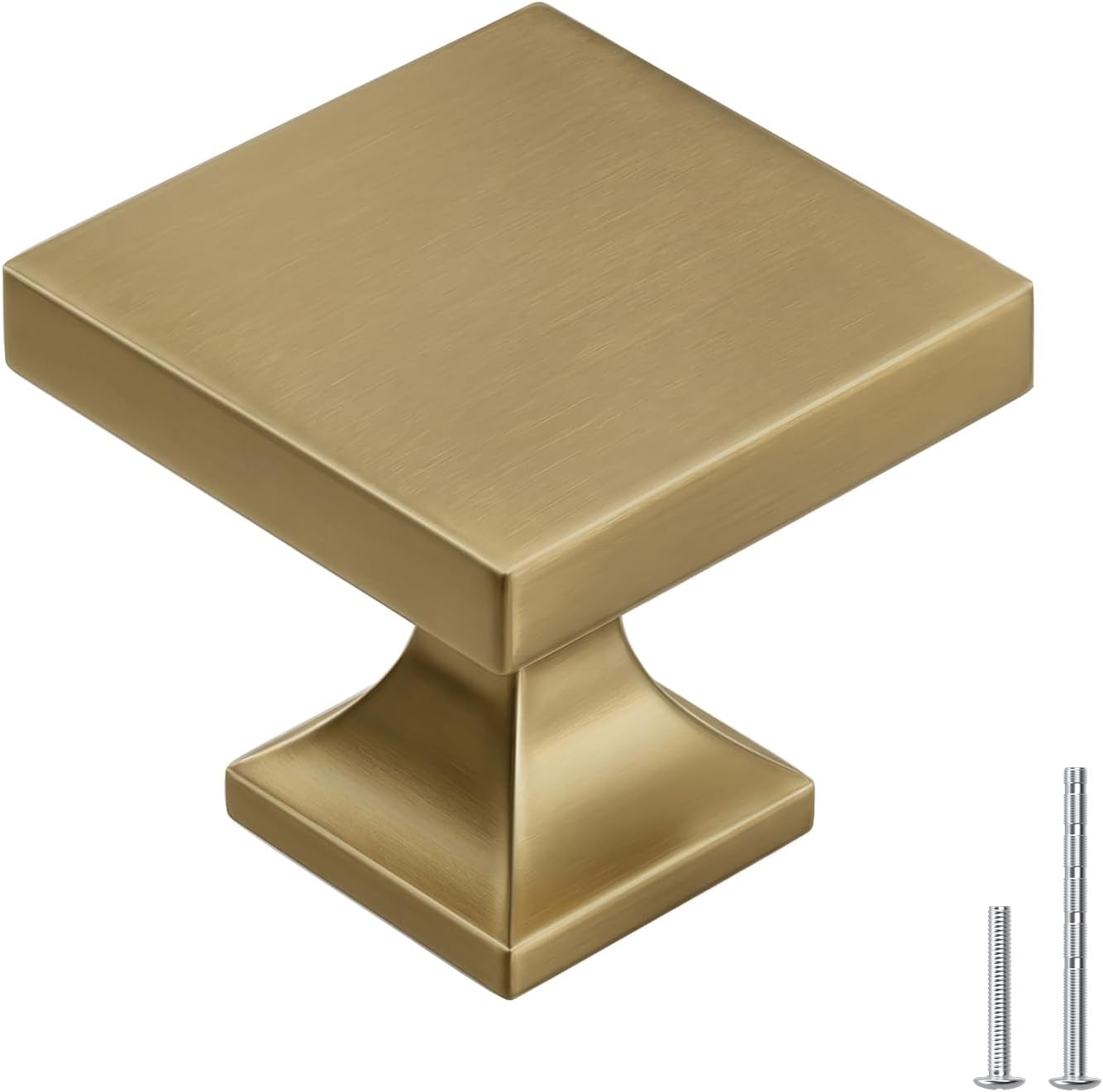 Square Champagne Bronze Cabinet Knobs, Zinc Alloy, 25-Pack with Screws